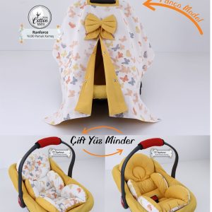 Puset Örtüsü Takımı Minderli-Hardal Kelebek (Panço)