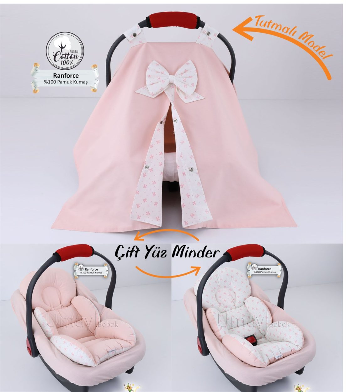Puset Örtüsü Takımı Minderli-Pembe