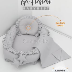 Babynest, Bebek Pikesi - Gri Fırfırlı