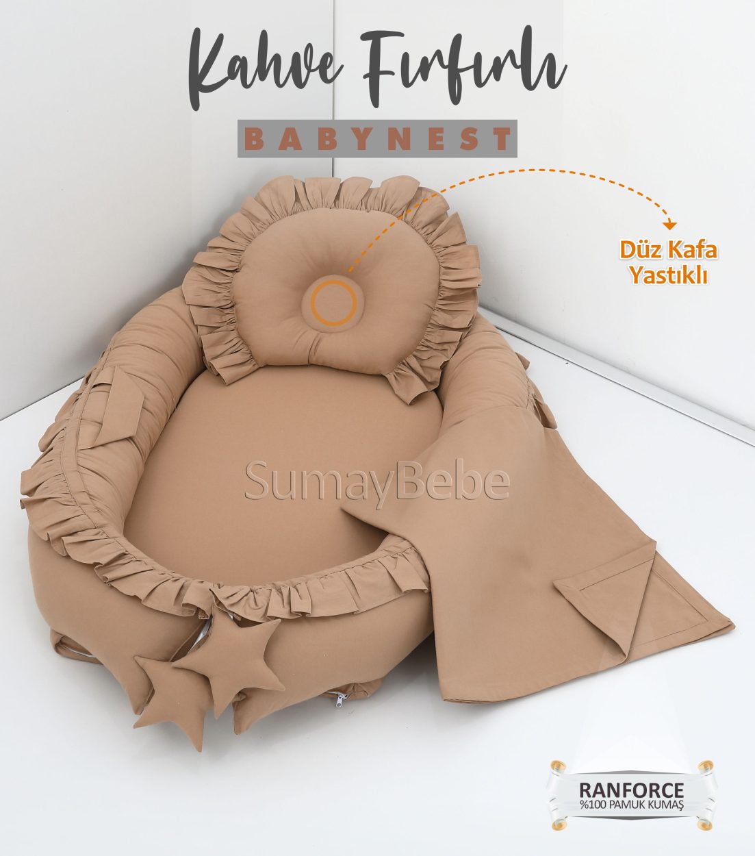 Babynest, Bebek Pikesi - Kahve Fırfırlı