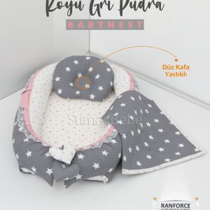 Babynest, Bebek Pikesi - Koyu Gri/Pudra