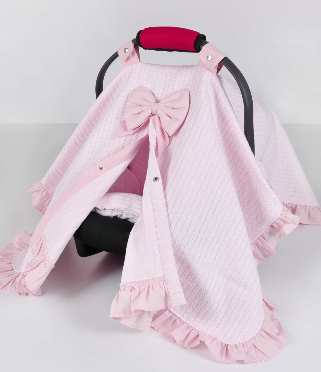 Pembe örgülü muslim 2 li set puset örtüsü puset minderi