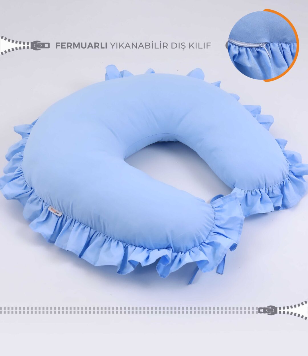 Emzirme Yastığı Fırfırflı Mavi