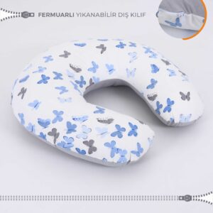 Mavi kelebekli emzirme minderi