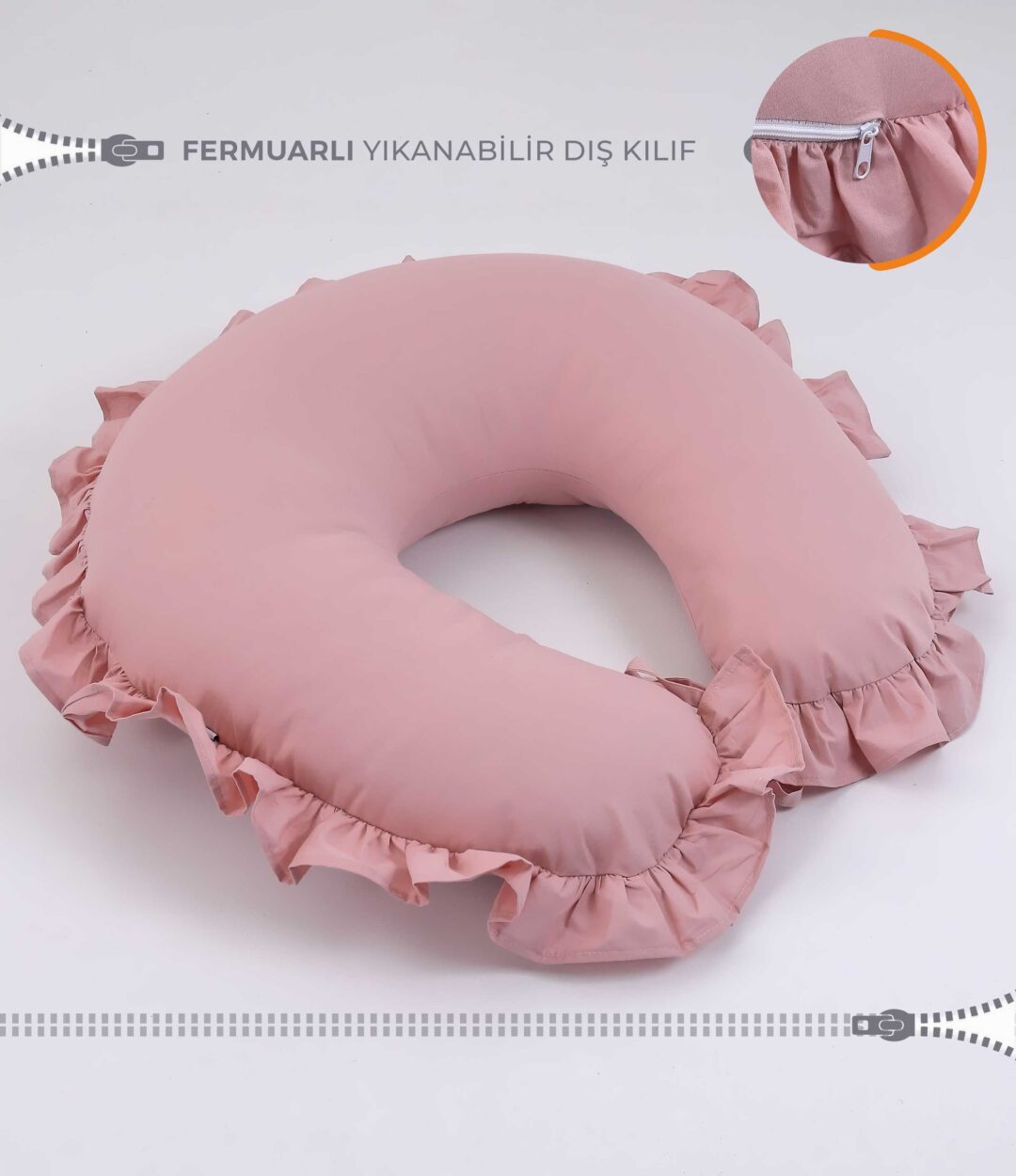 Emzirme Yastığı Fırfırflı Pudra Renkli